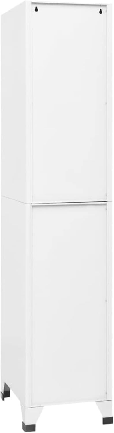 3 Door White Metal Locker Cabinet Lockable Storage Cupboard Office Gym 180cm