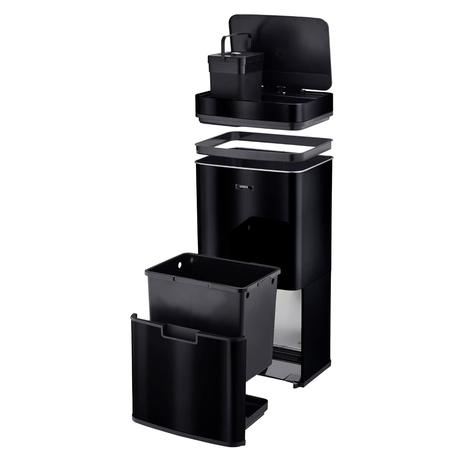 75L Dual Compartment Motion Sensor Kitchen Bin Stainless Steel