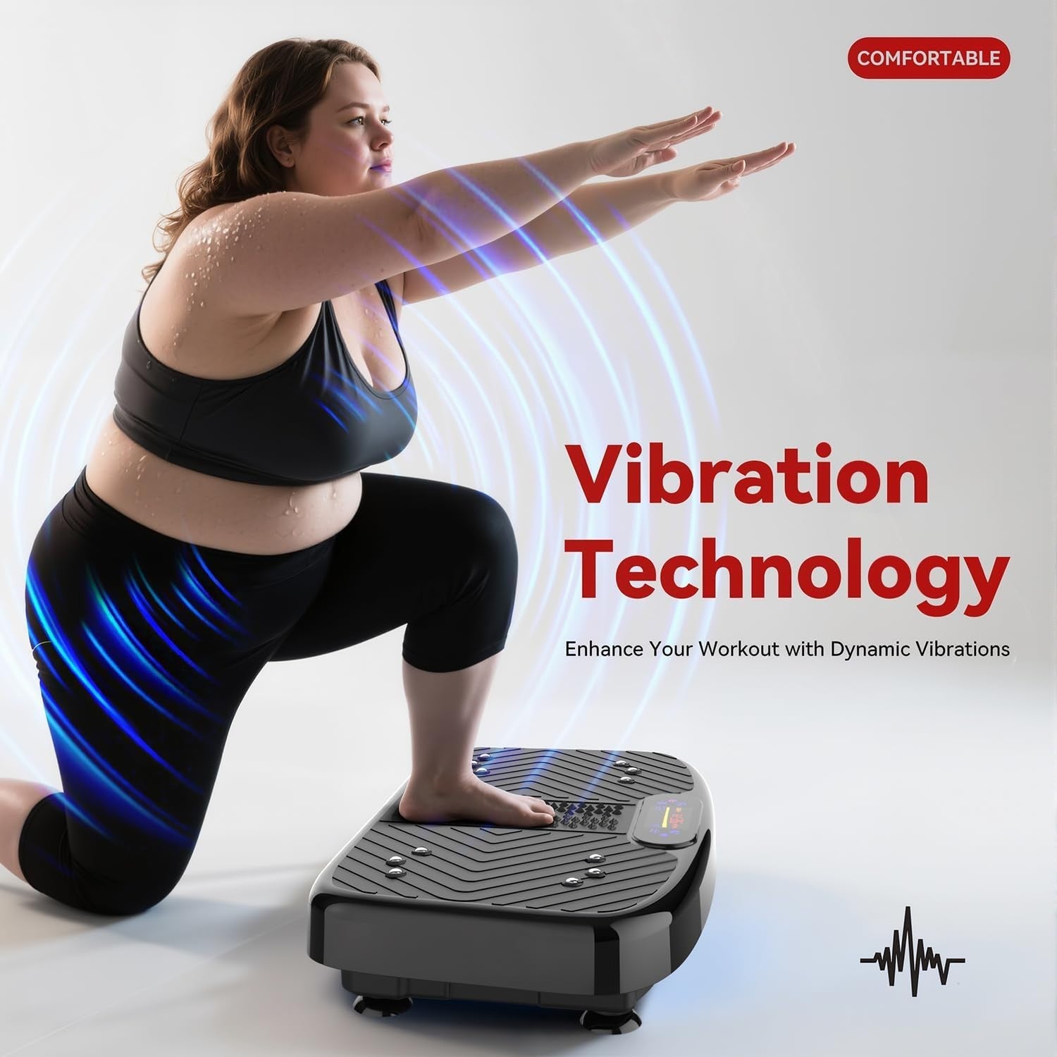 Vibration Plate Exercise Machine 199 Speeds Bluetooth 450LB Body Shaper