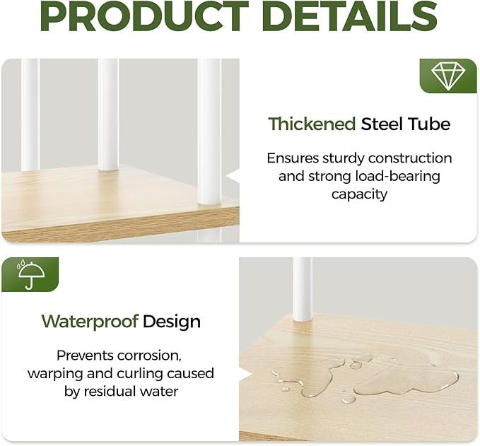 5 Tier White Metal Plant Stand Indoor Outdoor Corner Display Shelf