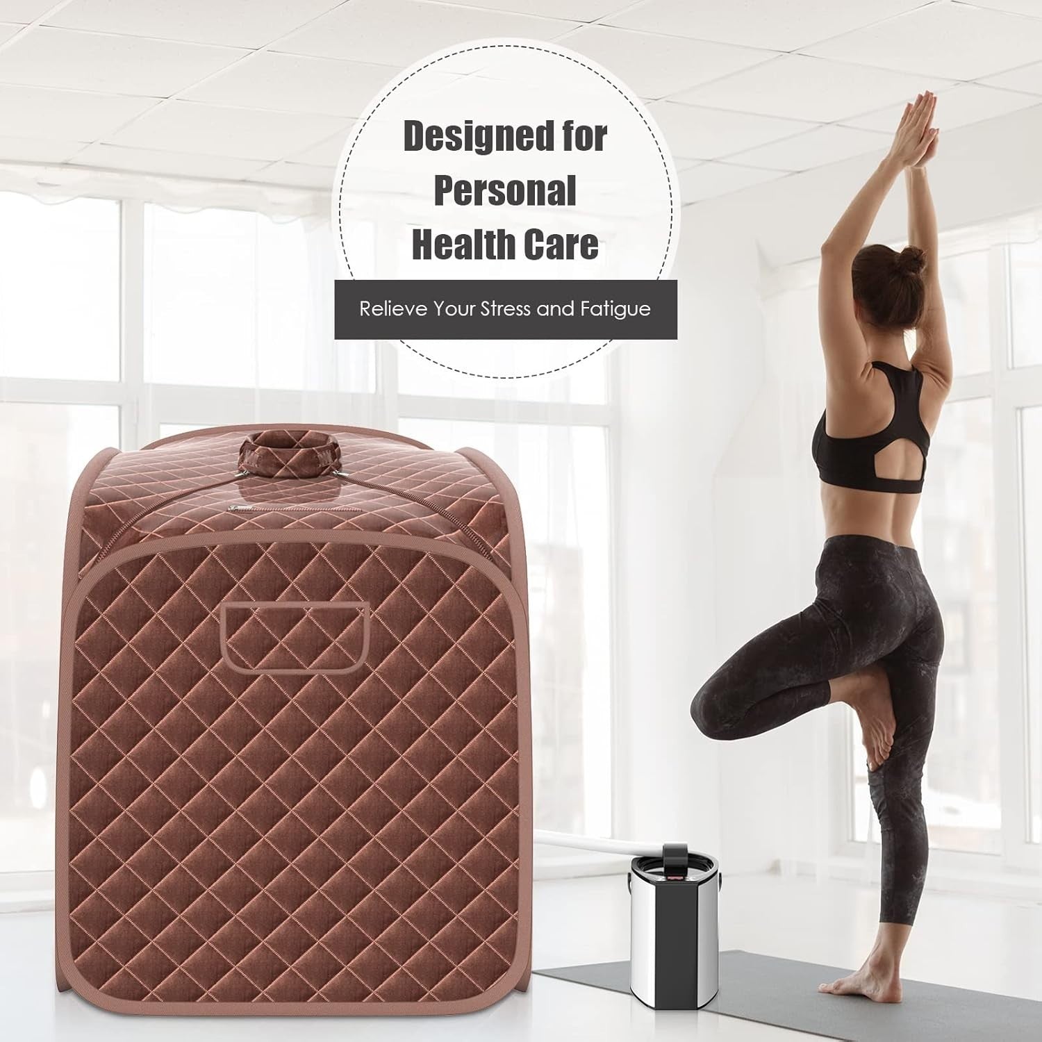 Portable Full Body Steam Sauna Tent – 3L Generator, Remote, Chair & Foot Roller