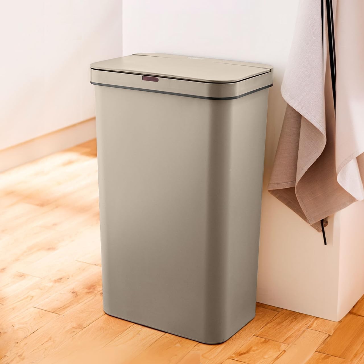 50L Automatic Sensor Kitchen Bin Rectangular Touchless Latte