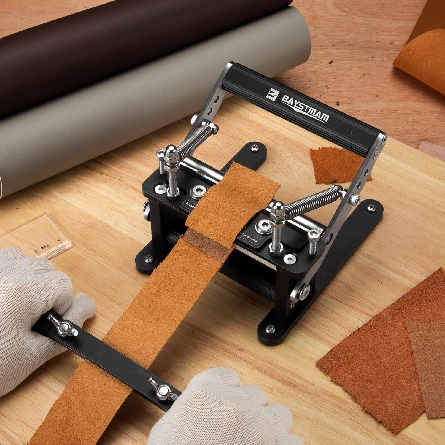 Manual Leather Splitter Skiver Adjustable Thickness Peeling Craft Tool