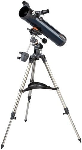 76mm Newtonian Reflector Telescope with EQ Mount, Eyepieces & Tripod, Blue