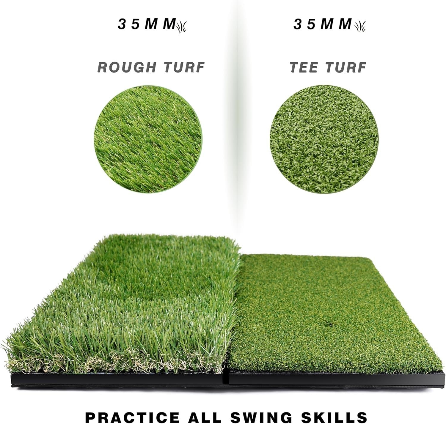 Golf Hitting Mat Double Turf Practice Trainer Indoor Outdoor Training Aid