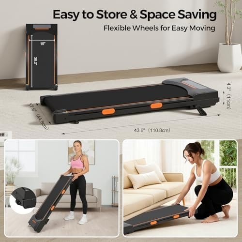 3-in-1 Incline Walking Pad Treadmill Compact Home Office LED Remote