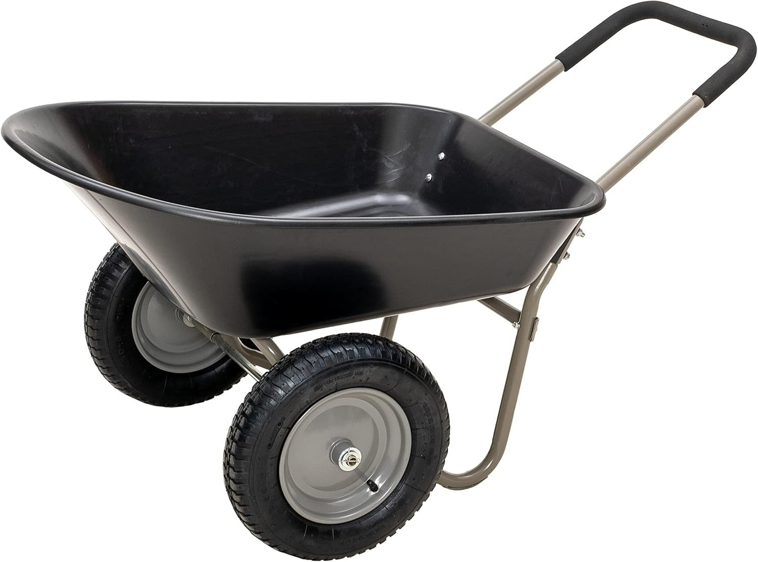 85L 2-Wheel Garden Wheelbarrow – Black – Pneumatic Tyres Heavy Duty 150kg Steel