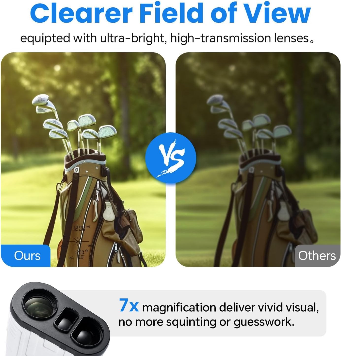 Golf Range Finder 1200 Yards Slope Flag Vibration Rechargeable