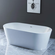 1700x800mm Round Freestanding Acrylic Bath White Luxury Soaking Tub