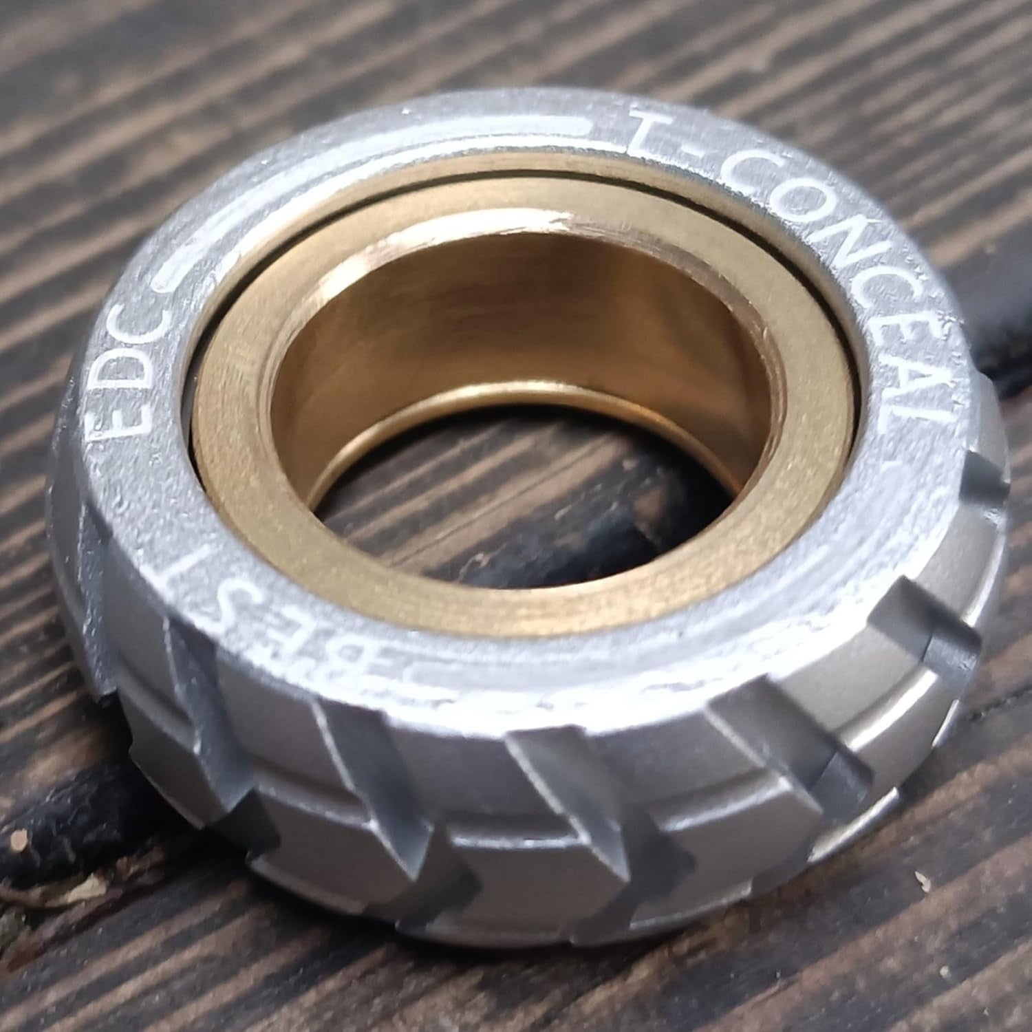 Silver Magnetic Fidget Ring Haptic Coin Stainless Steel Stress Toy