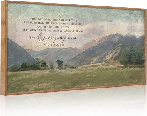 Bible Verse Canvas Wall Art Numbers 6:24 Blessing Christian Framed Print 20x40