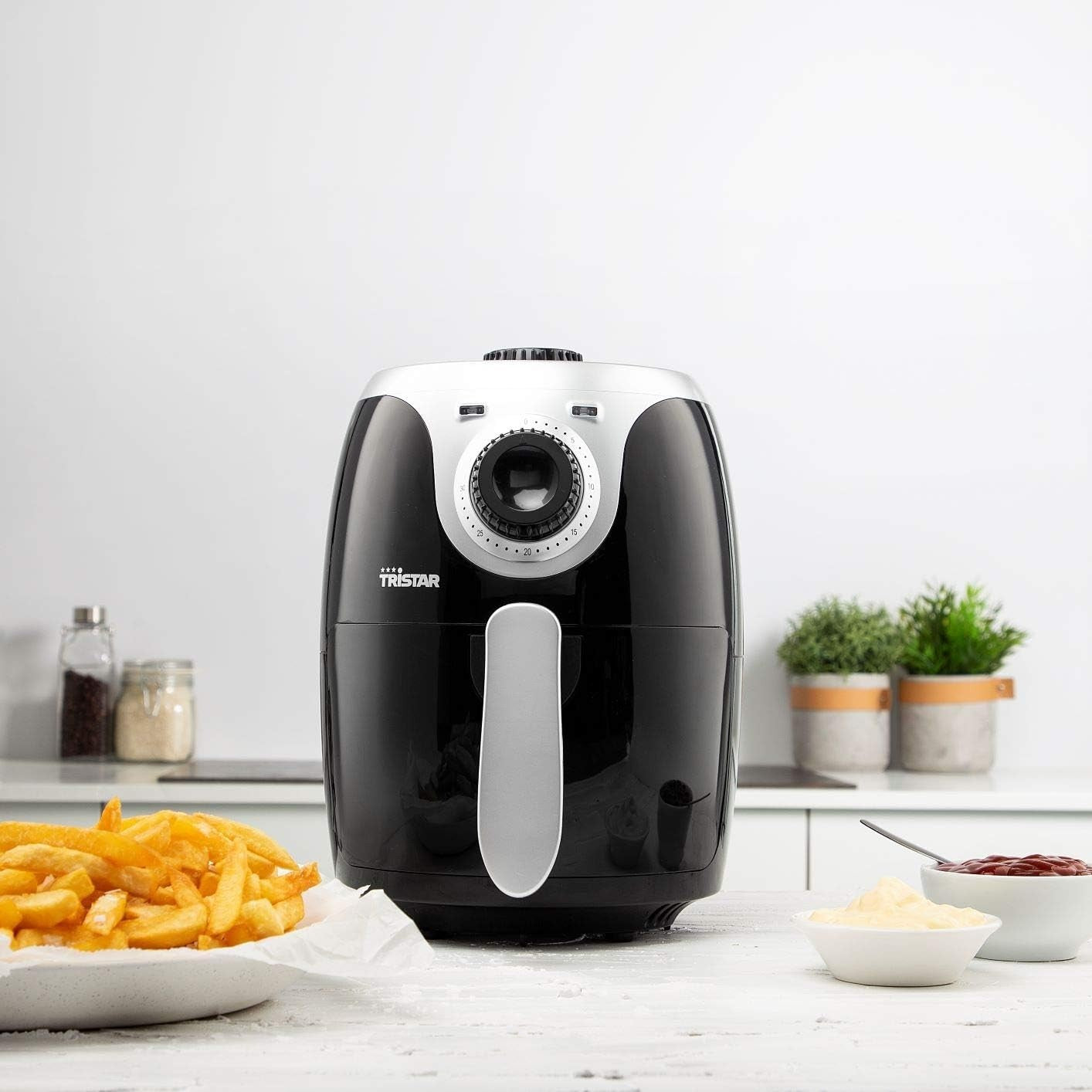 Mini Air Fryer 2L | Compact 1000W, Touch Temp Control, Low-Oil, Bake Fry Roast