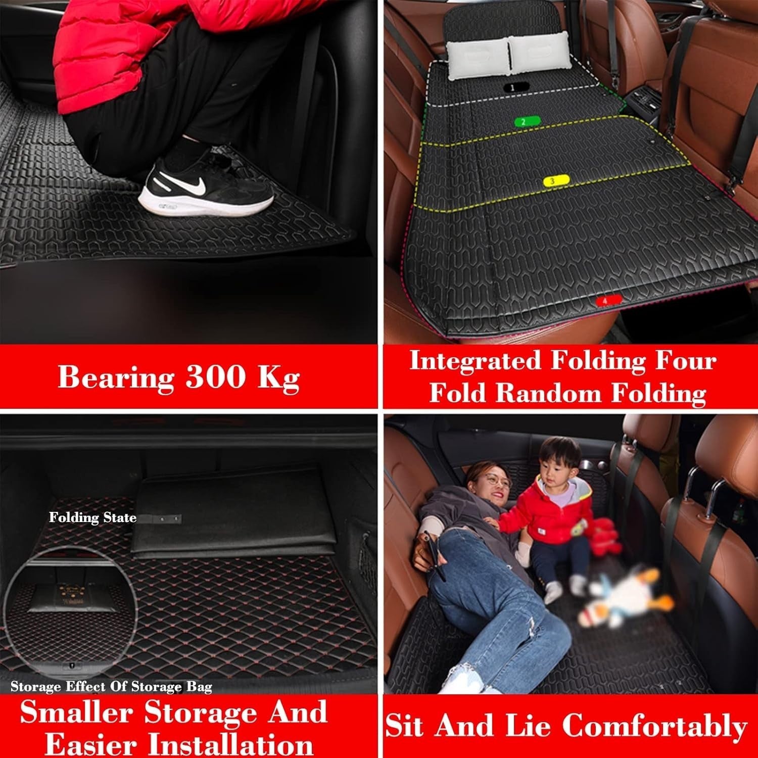 Car Bed Folding Mattress Non-Inflatable SUV Truck Back Seat 140x92cm