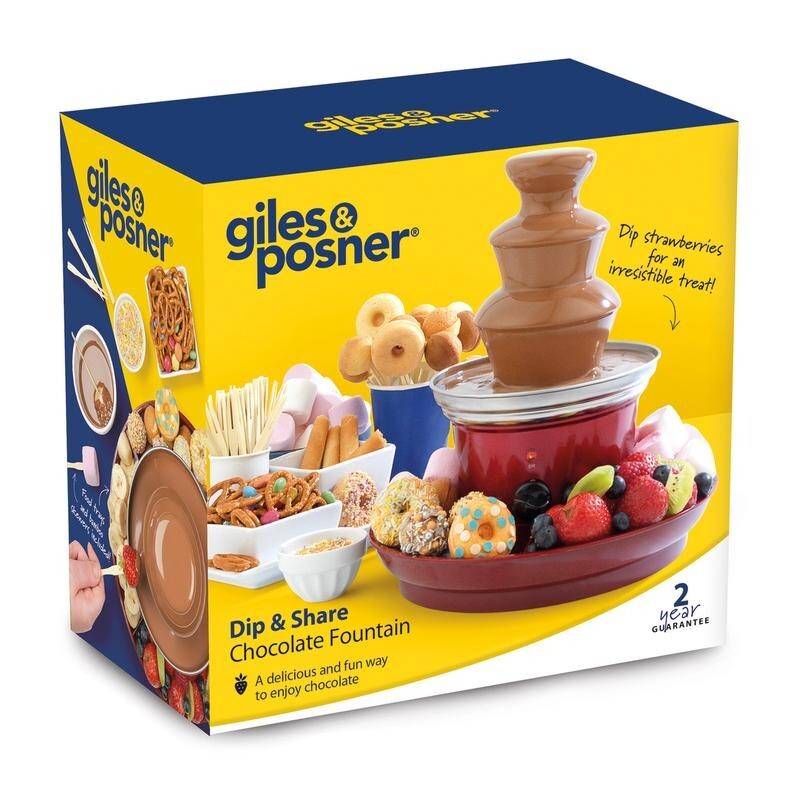 3-Tier Chocolate Fountain Party Dipper 90W Skewers Tray Gift