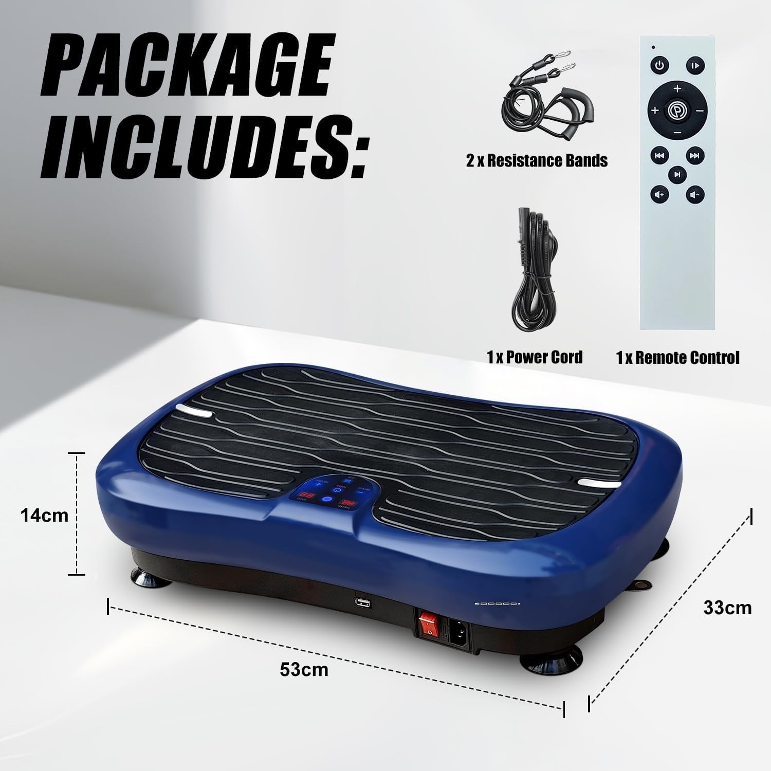 Bluetooth Vibration Plate Exercise Machine with Bands Whole Body Weight Loss