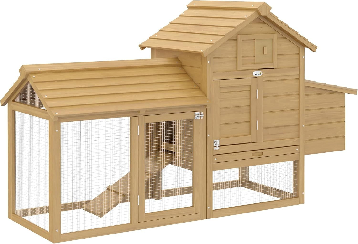 Small Chicken Coop with Run Wooden Hen House Nesting Box Outdoor