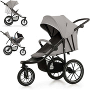All Terrain Baby Buggy from Birth Reclining Pushchair Large Air Wheels Grey