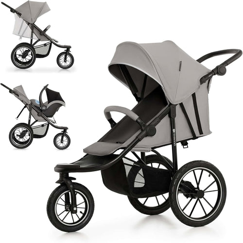 All Terrain Baby Buggy from Birth Reclining Pushchair Large Air Wheels Grey