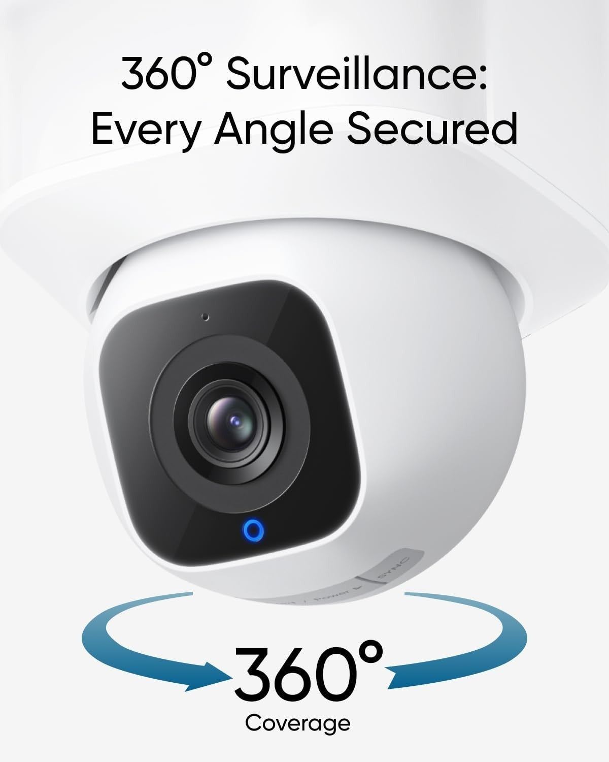 2K Floodlight Security Camera 360° PTZ AI Tracking WiFi Outdoor Cam