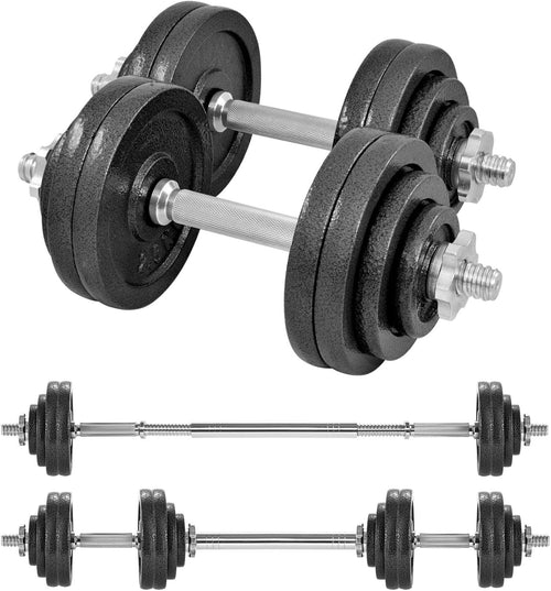 30kg Cast Iron Dumbbell Barbell Set Adjustable Home Gym Free Weights