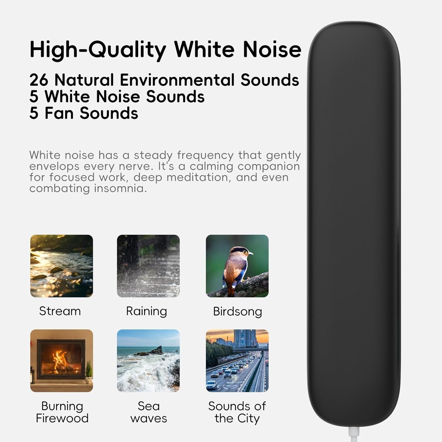 Bluetooth Bone Conduction Sleep Speaker with White Noise & Timer