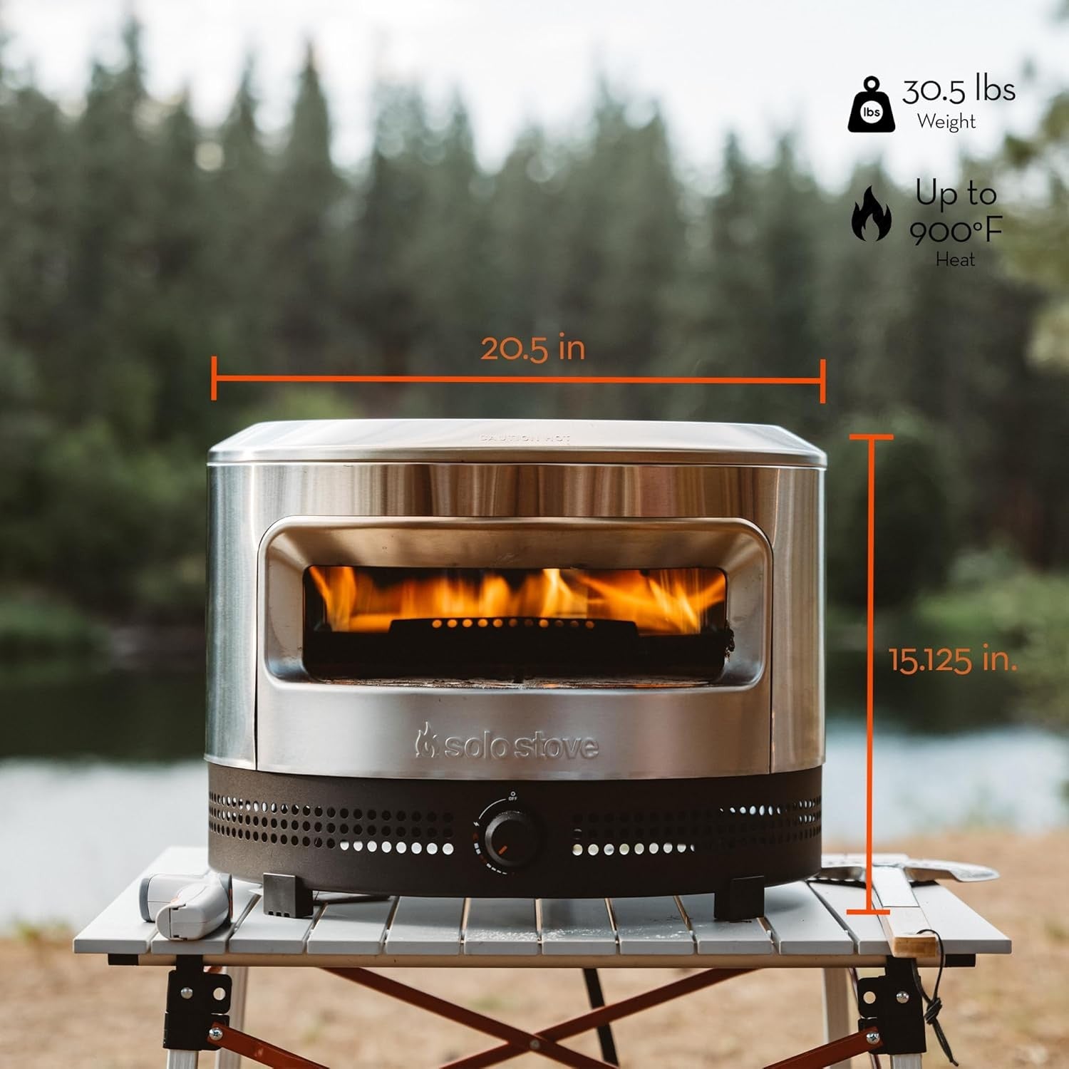 Outdoor Propane Gas Pizza Oven | 900°F Stainless Steel BBQ Grill with Stone