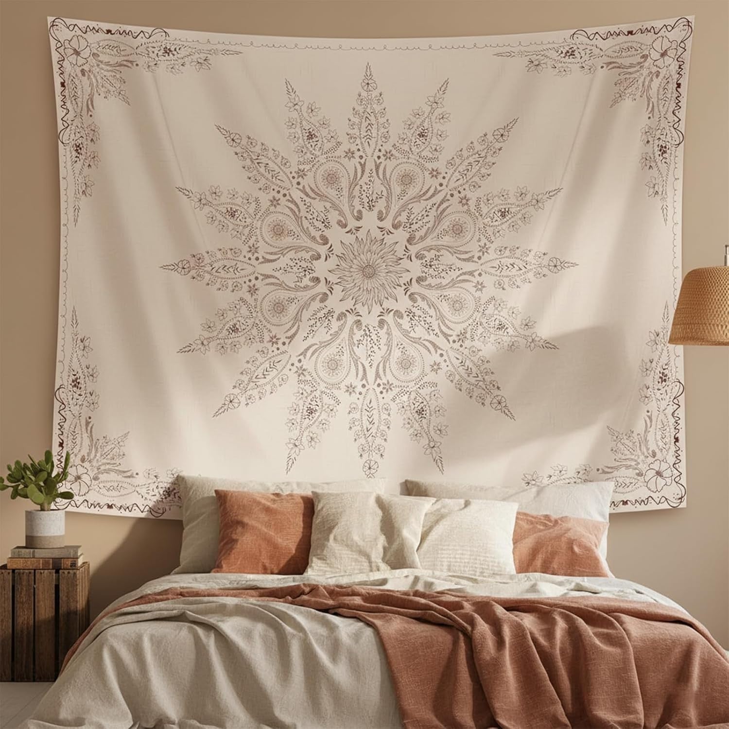 Boho Mandala Wall Tapestry 150x200cm Floral Medallion Decor