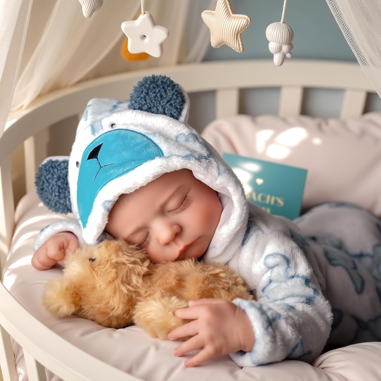 20in Reborn Baby Doll Boy Sleeping Eyes Closed Soft Cloth Body