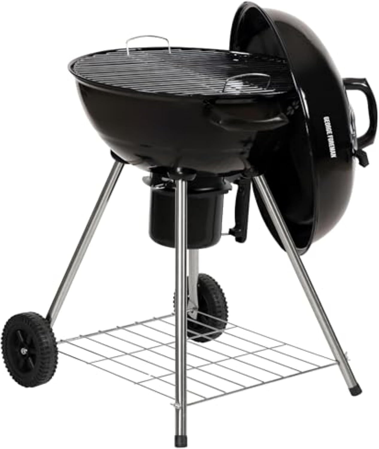 Portable Charcoal Kettle BBQ Grill 47.5cm with Thermometer & Stand