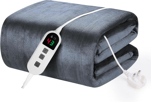 Electric Heated Throw Blanket Fast Heat 10 Levels Auto Off 200x150cm