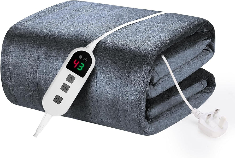 Electric Heated Throw Blanket Fast Heat 10 Levels Auto Off 200x150cm
