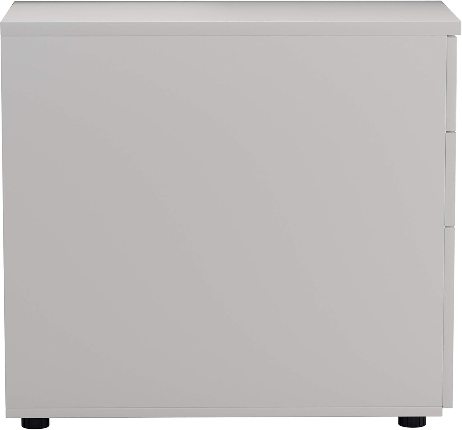 White 3 Drawer Lockable Pedestal Cabinet 40.4x80x73cm