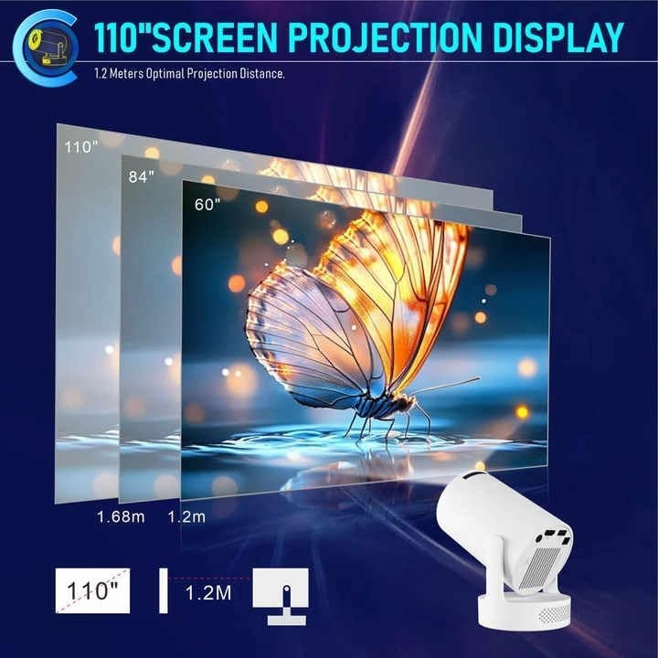 1080P WiFi Android Smart Projector 12000 Lumens Portable Home Theater