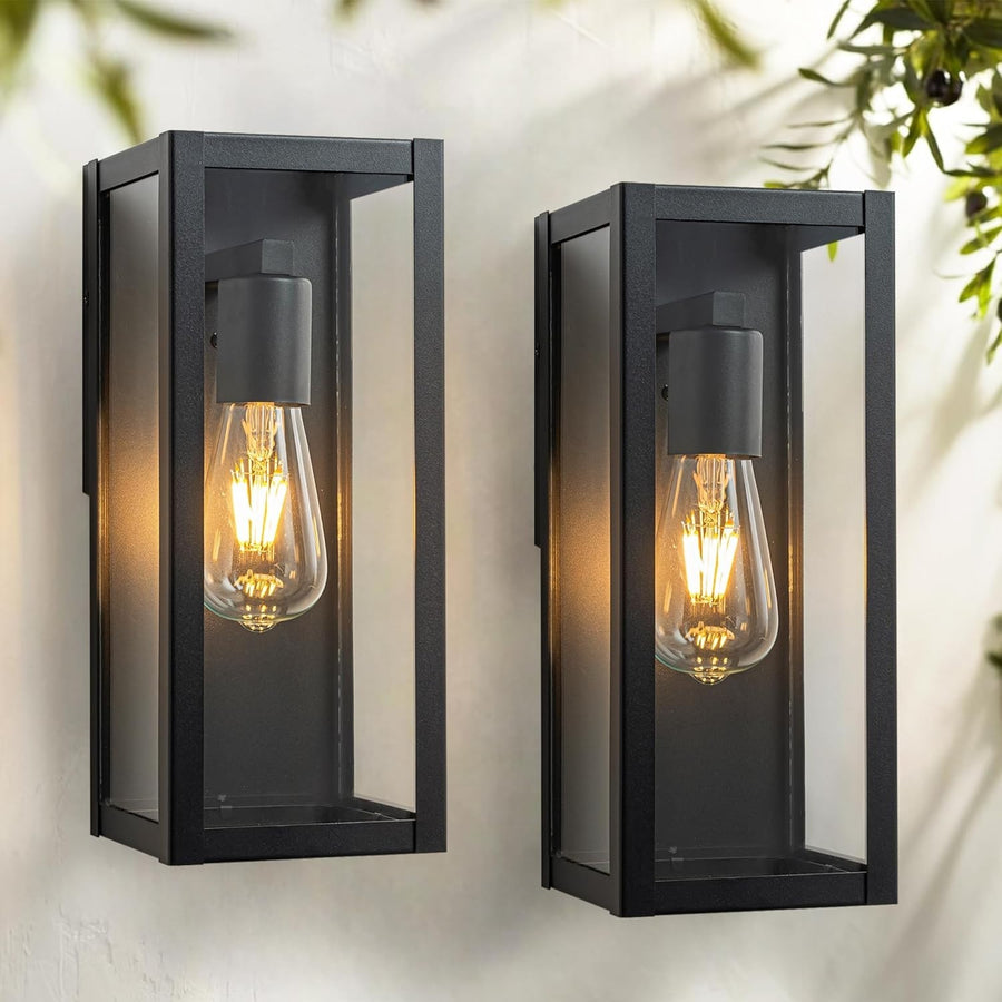 Outdoor Wall Lantern Lights IP44 Waterproof Glass Porch Garden Lamp