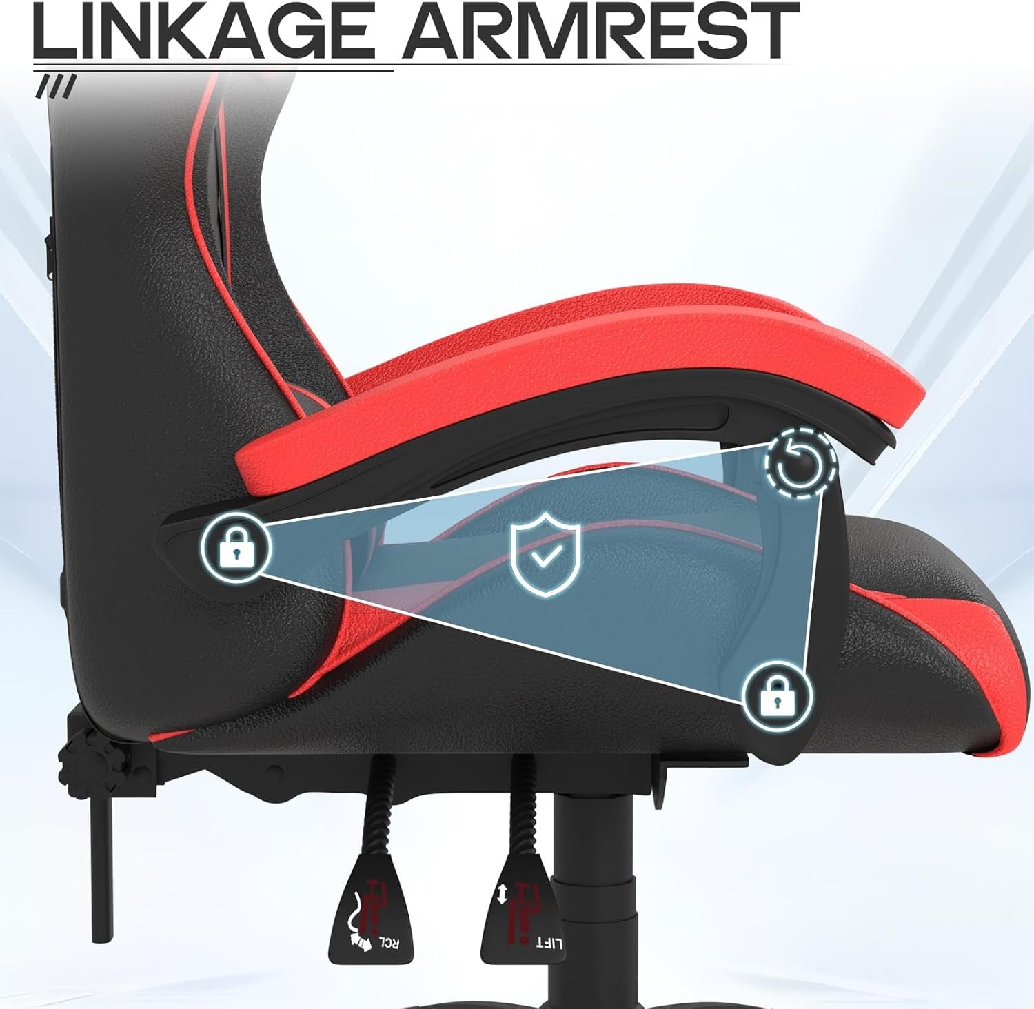 Ergonomic Gaming Chair Red Reclining Office Chair w/ Lumbar