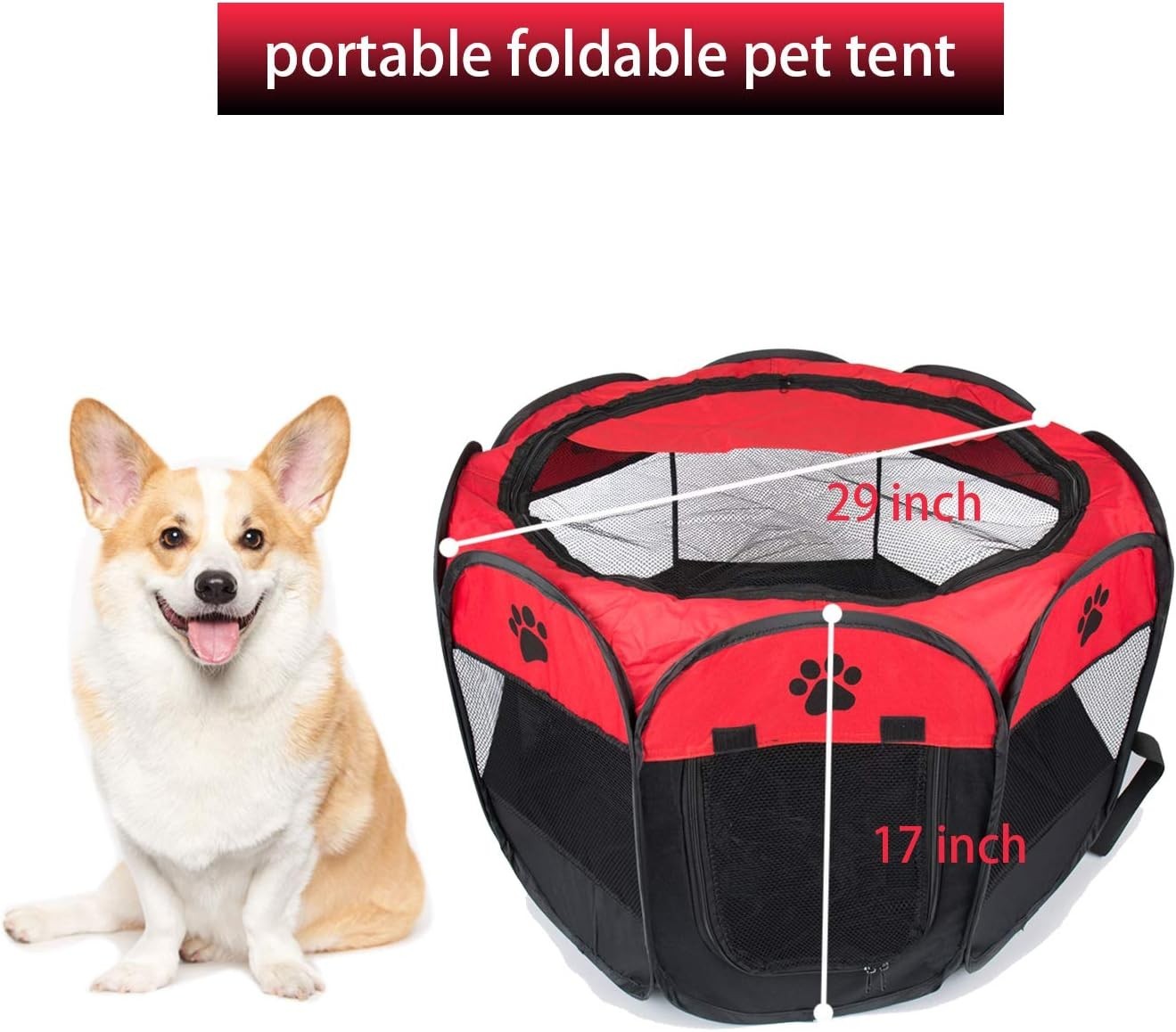 Portable Foldable Pet Playpen Small Dog Cat Cage Indoor Outdoor Tent