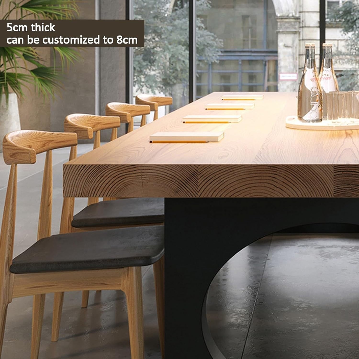 Solid Wood Rectangular Conference Table Large 6–10 Seat Meeting Desk