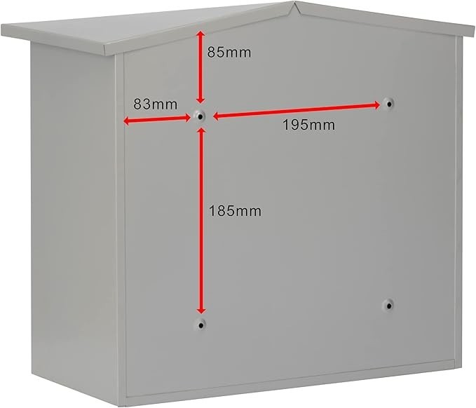 Secure Wall Mounted Steel Postbox Weatherproof 359x349x206mm