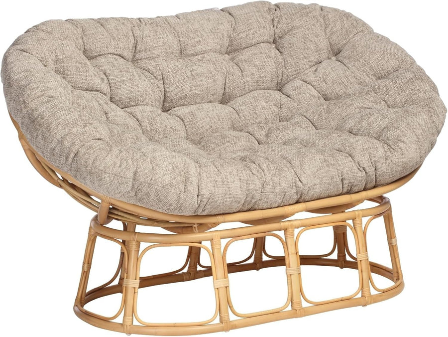 Extra Large Double Papasan Rattan Sofa Indoor 2 Seater Deep Cushion Chair