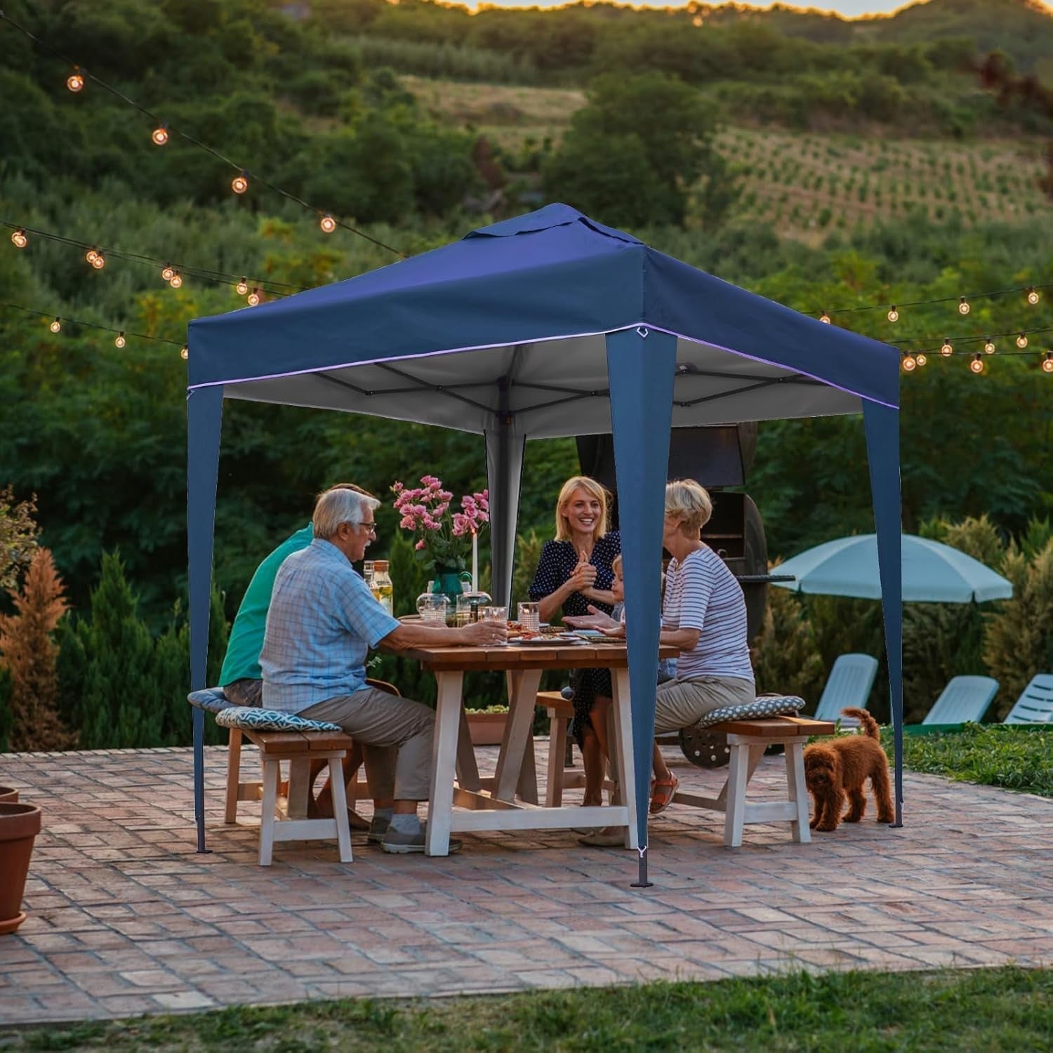 3x3M Blue Pop Up Gazebo with Removable Sidewalls, Heavy-Duty Frame & Waterproof