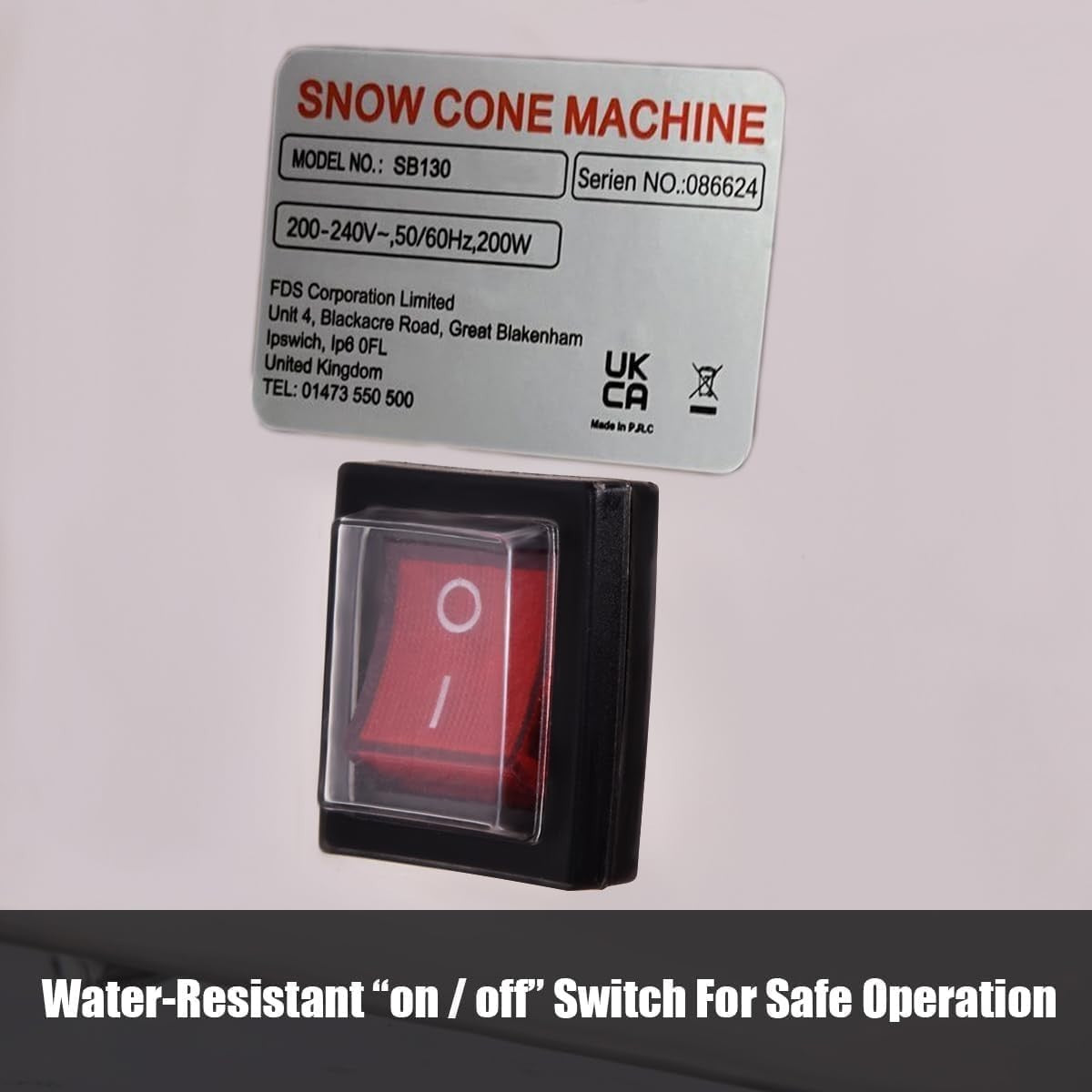 Commercial Ice Shaver Snow Cone Machine 200kg/hr Electric Ice Crusher