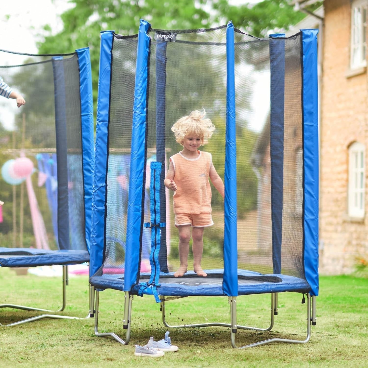 Low Height 4FT Kids Trampoline with Enclosure Net Safe Indoor Outdoor