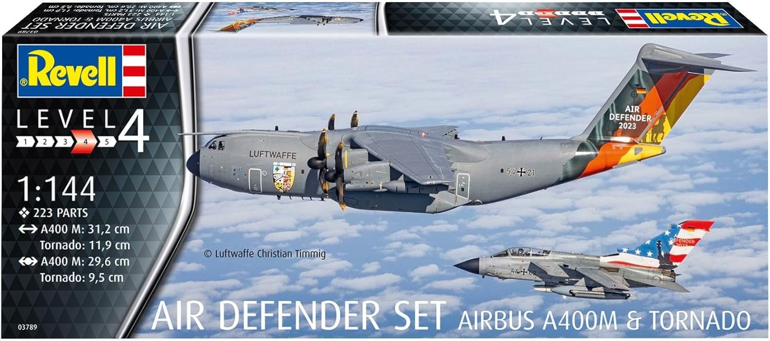 1:144 Air Defender Model Kit 223pcs NATO Aircraft Set A400M Tornado Build Kit