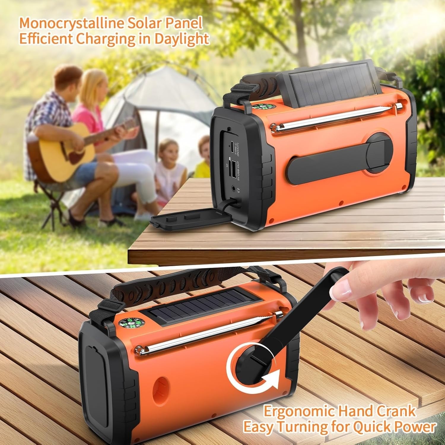 Portable DAB Radio with 27000mAh Battery | Bluetooth, FM, SOS, Torch