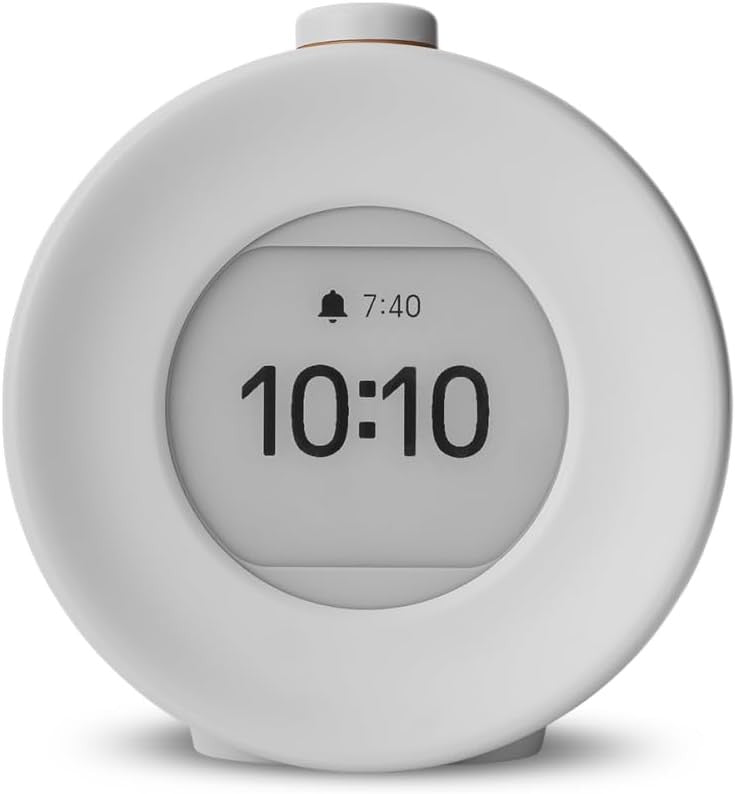 Digital Daylight Alarm Clock E-Ink Display Meditation Sounds Sunrise Grey