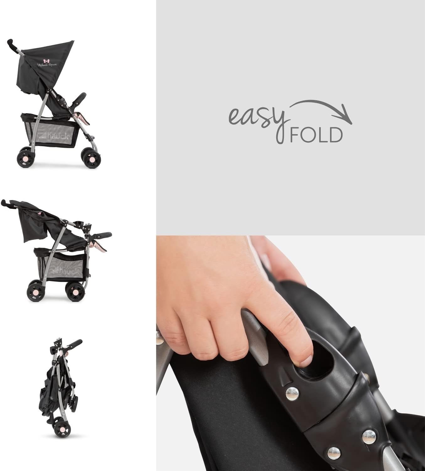 Minnie Sweetheart Lightweight Travel Pushchair 5.9kg Compact Fold Buggy