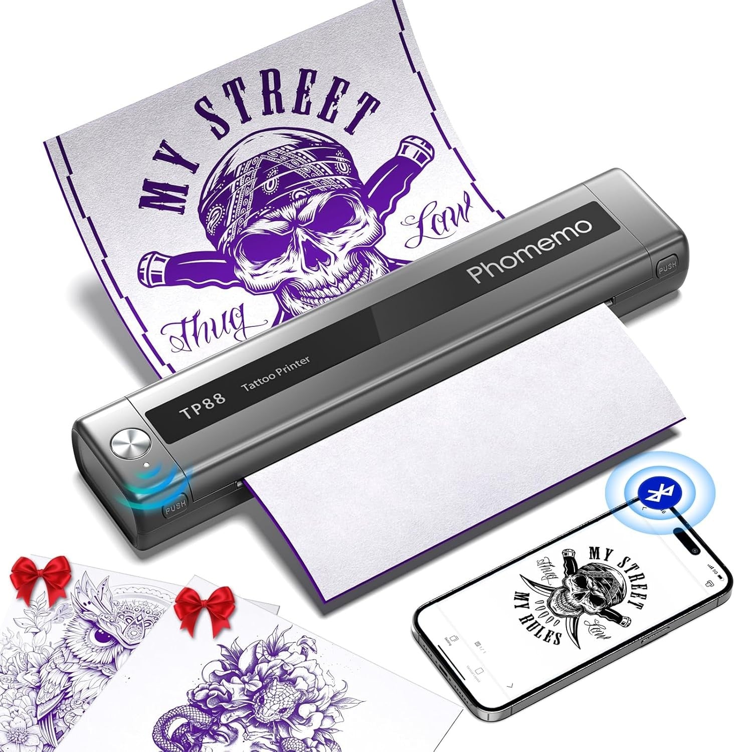 Portable A4 Tattoo Stencil Printer Wireless Bluetooth Inkless