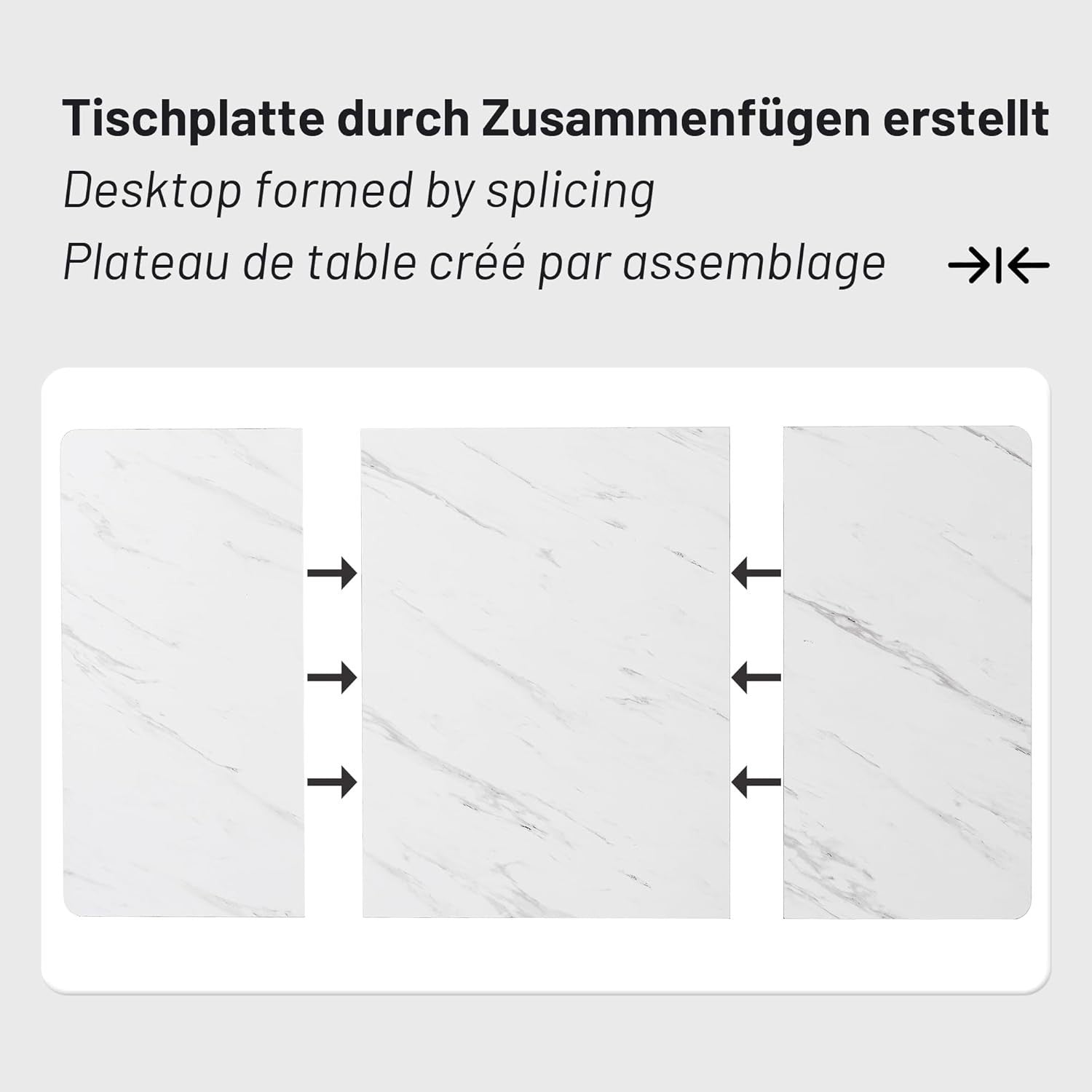 Modern Marble Dining Table 140x80cm Metal Frame White Black Kitchen Desk