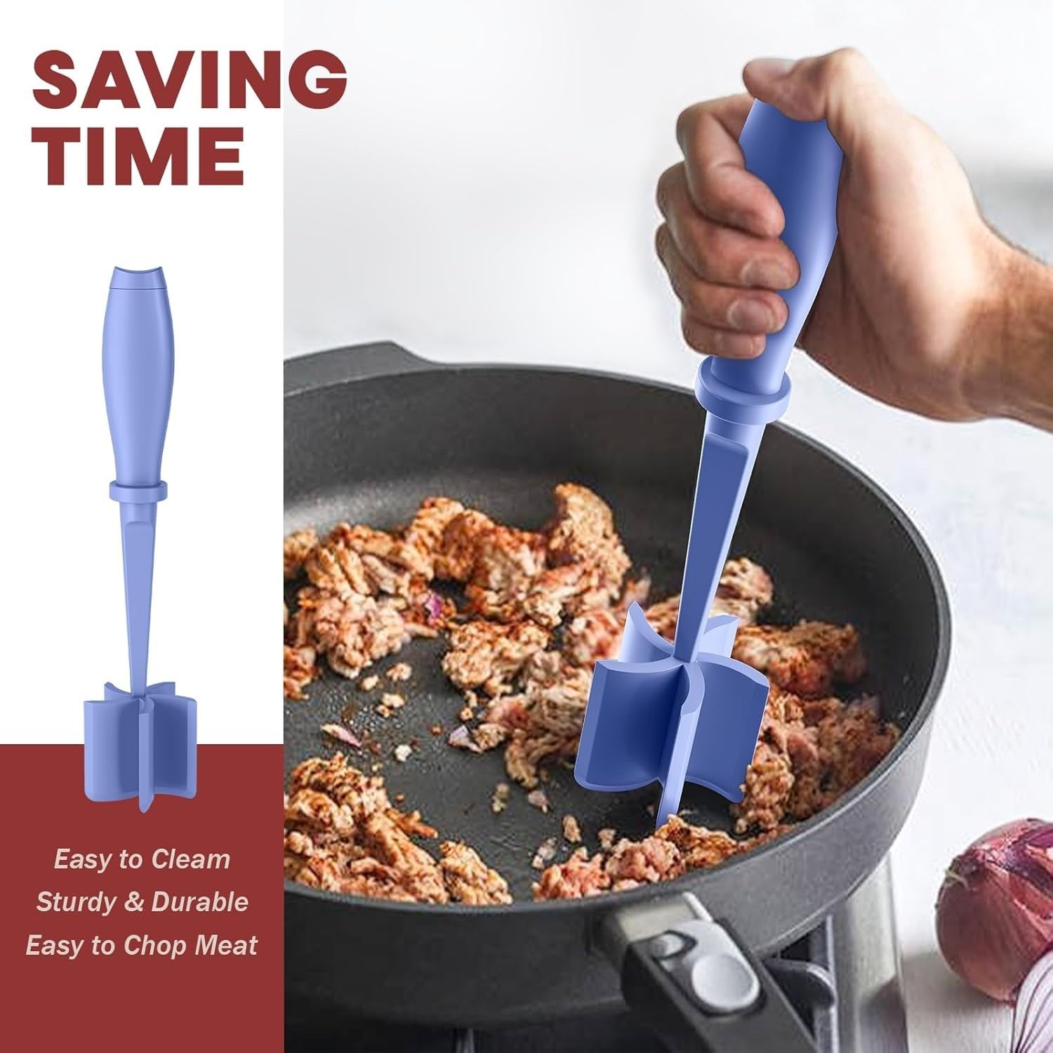 Hamburger Meat Chopper Ground Beef Masher Heat Resistant Purple