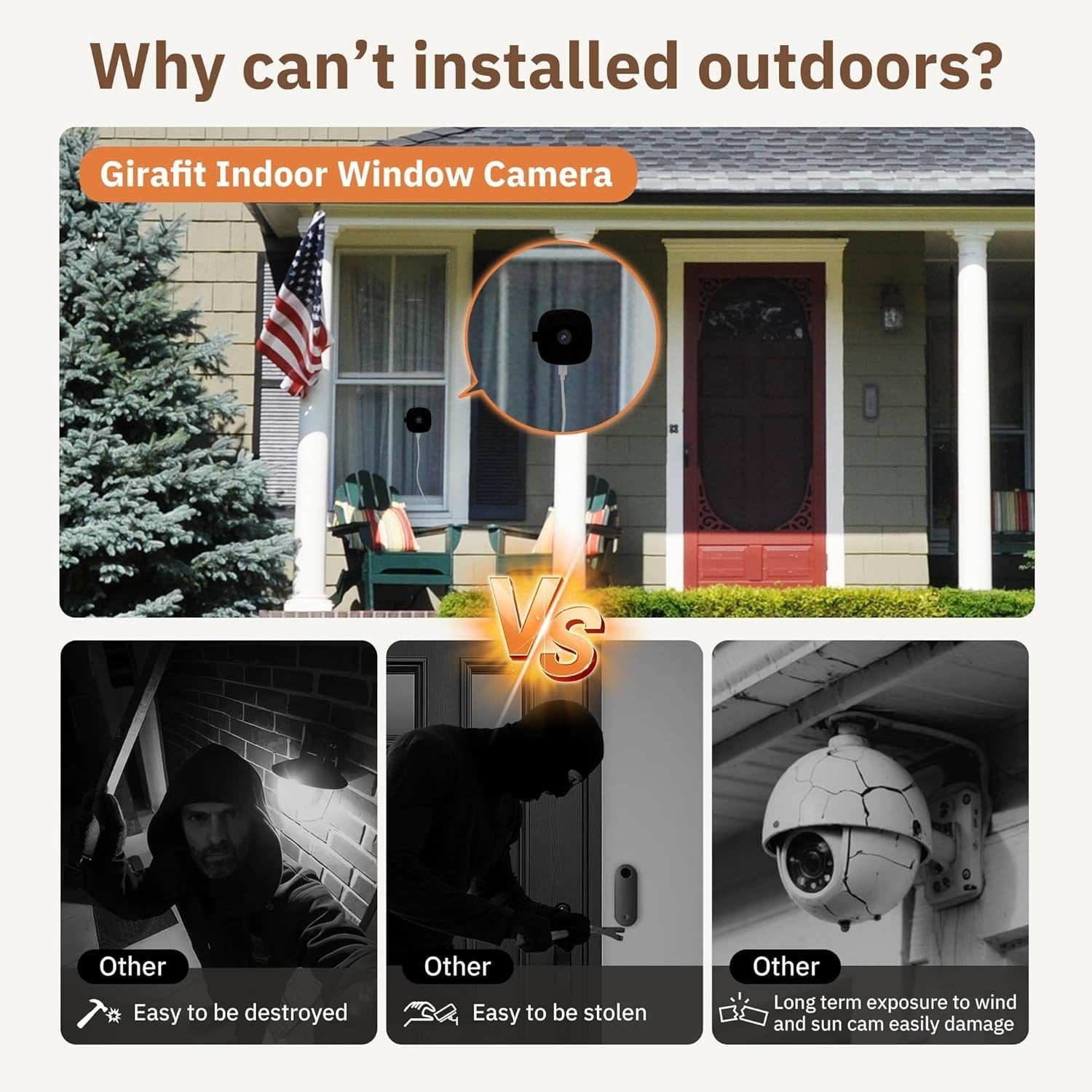 2 Pack 2K Window Security Cameras Dual Band WiFi AI Night Vision